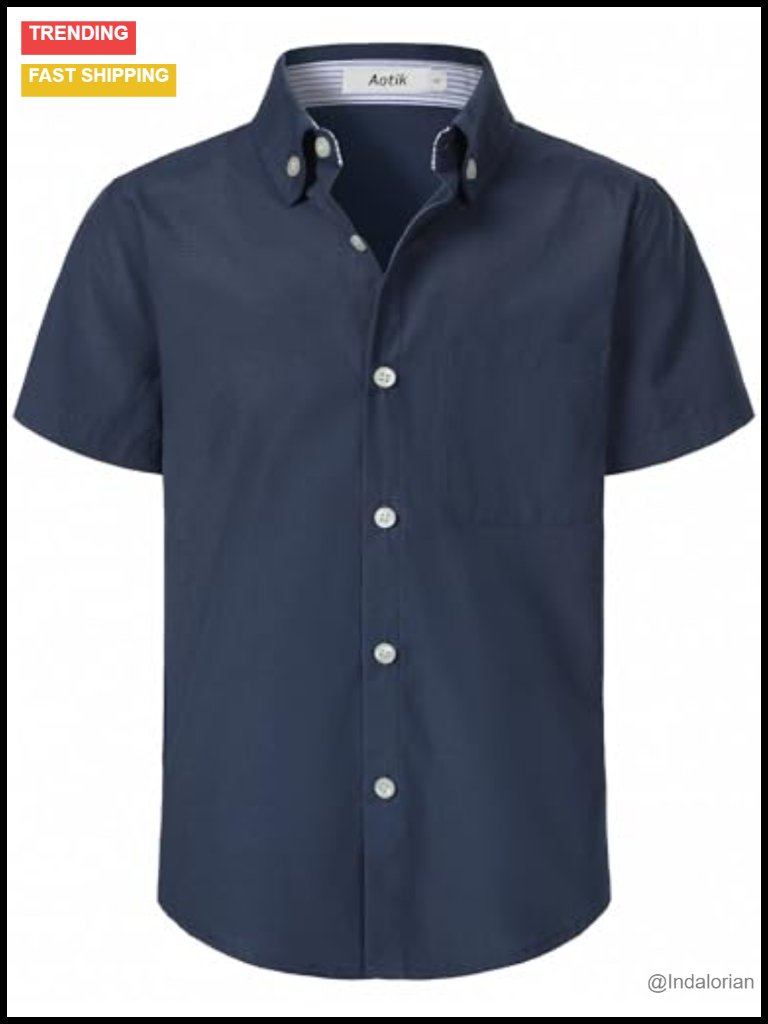 Button Down Shirt Short Sleeve Cotton Blend Uniform Dress Shirt